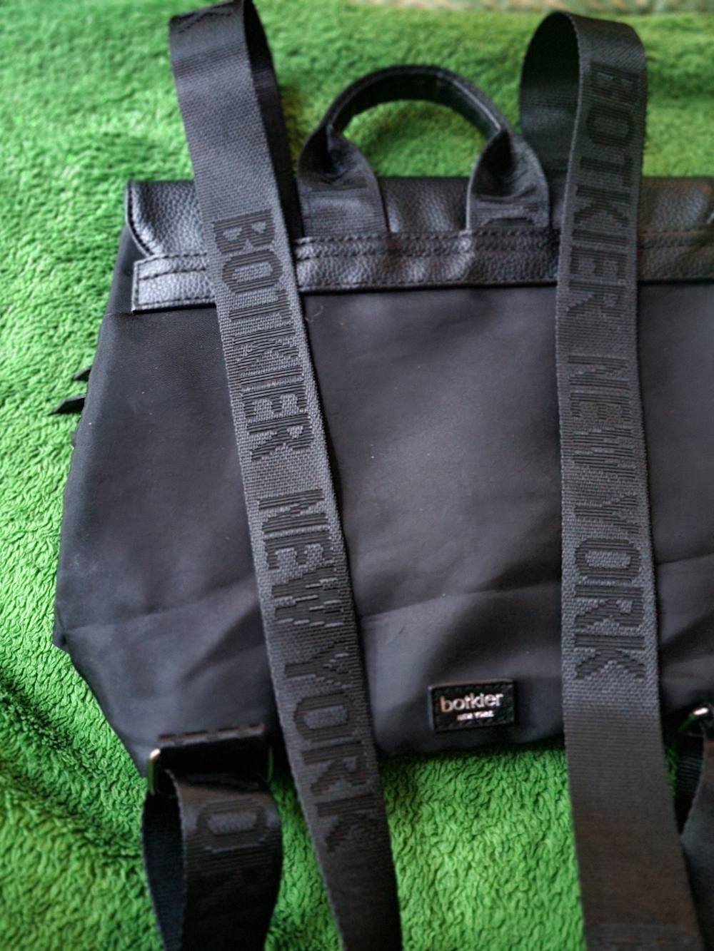 Botkier Black Nylon Convertible Backpack Tote with Branded Straps